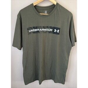 Under Armour Men’s Large Olive Green Loose Fit Short Sleeve T-Shirt Logo